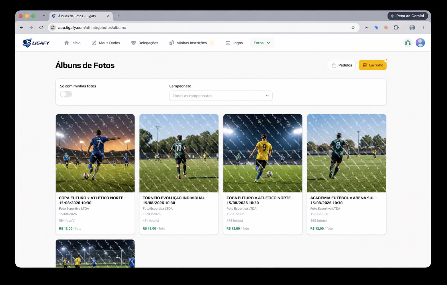 Álbuns de fotos no Ligafy